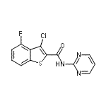 CAS#: 588675-49-4， 3-Chloro-4-Fluoro-N-(2-Pyrimidinyl)-1-Benzothiophene-2-Carboxamide
