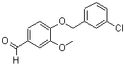 结构式 CAS# 588678-16-4, 4-[(3-氯苄基)氧基]-3-甲氧基苯甲醛