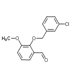 结构式 CAS# 588678-18-6, 2-[(3-氯苄基)氧基]-3-甲氧基苯甲醛