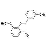 structure of CAS# 588713-63-7, 3-Methoxy-2-[(3-Methylbenzyl)Oxy]Benzaldehyde;3-Methoxy-2-[(3-methylbenzyl)oxy]benzaldehyde;3-methoxy-2-[(3-methylphenyl)methoxy]benzaldehyde;MFCD03422409