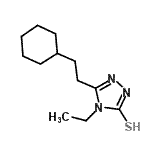 结构式 CAS# 590353-07-4, 5-(2-环己基乙基)-4-乙基-4H-1,2,4-三唑-3-硫醇