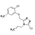 structure of CAS# 590353-81-4, 4-Allyl-5-[(2-Chloro-5-Methylphenoxy)Methyl]-4H-1,2,4-Triazole-3-Thiol;5-[(2-chl<wbr>oro-5-met<wbr>hylphenox<wbr>y)methyl]<wbr>-4-(prop-<wbr>2-en-1-yl<wbr>)-4H-1,2,<wbr>4-triazol<wbr>e-3-thiol;5-[(2-chl<wbr>oro-5-met<wbr>hylphenox<wbr>y)methyl]<wbr>-4-prop-2<wbr>-enyl-1,2<wbr>,4-triazo<wbr>le-3-thiol;MFCD03945743