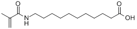 structure of CAS# 59178-93-7, 11-(Methacryloylamino)Undecanoic Acid;11-(METHACRYLOYLAMINO)UNDECANOIC ACID