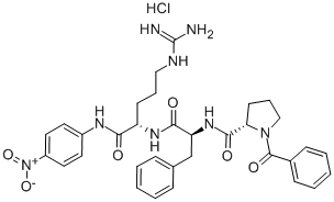 结构式 CAS# 59188-28-2, N-苯甲酰基-脯氨酰-苯丙氨酰-精氨酰对硝基苯胺盐酸盐
