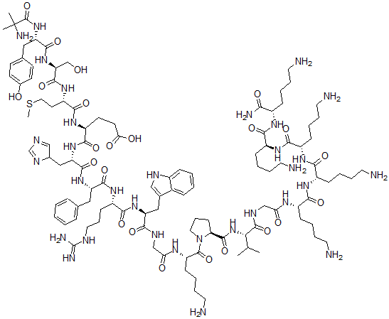 CAS 登录号：59189-13-8， 1-(2-甲基丙氨酸)-17-L-赖氨酸-18-L-赖氨酸-19-L-赖氨酰胺-alpha1-19-促肾上腺皮质激素