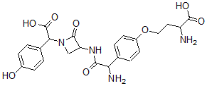 CAS#: 59511-12-5， 3-[[Amino[4-(3-Amino-3-Carboxypropoxy)Phenyl]Acetyl]Amino]-alpha-(4-Hydroxyphenyl)-2-Oxo-1-Azetidineacetic Acid