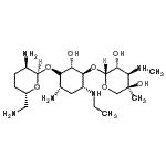 CAS#: 59711-96-5， (1S,2S,3S,4R,6S)-6-Amino-3-{[3-Deoxy-4-C-Methyl-3-(Methylamino)-beta-L-Arabinopyranosyl]Oxy}-4-(Ethylamino)-2-Hydroxycyclohexyl 2,6-Diamino-2,3,4,6-Tetradeoxy-alpha-D-Erythro-Hexopyranoside