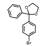 结构式 CAS# 59793-76-9, 2-(4-溴苯基)-2-苯基-1,3-二氧戊环