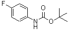 structure of CAS# 60144-53-8, 2-Methyl-2-Propanyl (4-Fluorophenyl)Carbamate;(tert-butoxy)-N-(4-fluorophenyl)carboxamide;4-Fluoroaniline, N-BOC protected;4-Fluoroaniline, N-BOC protected 97%