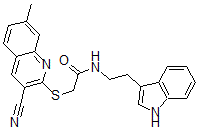 CAS#: 602263-49-0， 2-[(3-Cyano-7-Methyl-2-Quinolinyl)Thio]-N-[2-(1H-Indol-3-Yl)Ethyl]-Acetamide