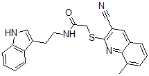 CAS#: 602264-07-3， 2-[(3-Cyano-8-Methyl-2-Quinolinyl)Thio]-N-[2-(1H-Indol-3-Yl)Ethyl]-Acetamide