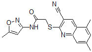 CAS#: 602325-02-0， 2-[(3-Cyano-5,7-Dimethyl-2-Quinolinyl)Thio]-N-(5-Methyl-3-Isoxazolyl)-Acetamide