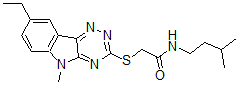 CAS#: 603946-84-5， 2-[(8-Ethyl-5-Methyl-5H-1,2,4-Triazino[5,6-b]Indol-3-Yl)Thio]-N-(3-Methylbutyl)-Acetamide