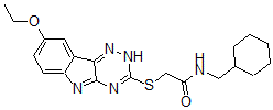 CAS#: 603947-69-9， N-(Cyclohexylmethyl)-2-[(8-Ethoxy-2H-1,2,4-Triazino[5,6-b]Indol-3-Yl)Thio]-Acetamide