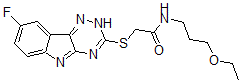 CAS#: 603948-03-4， N-(3-Ethoxypropyl)-2-[(8-Fluoro-2H-1,2,4-Triazino[5,6-b]Indol-3-Yl)Thio]-Acetamide