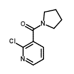 structure of CAS# 60597-68-4, (2-Chloro-3-Pyridinyl)(1-Pyrrolidinyl)Methanone;2-chloro(3-pyridyl) pyrrolidinyl ketone;2-chloro-3-(1-pyrrolidinylcarbonyl)pyridine;2-chloro-3-(pyrrolidin-1-ylcarbonyl)pyridine