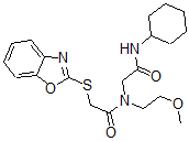 CAS#: 606098-45-7， 2-(2-Benzoxazolylthio)-N-[2-(Cyclohexylamino)-2-Oxoethyl]-N-(2-Methoxyethyl)-Acetamide