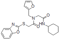 CAS#: 606098-48-0， 2-(2-Benzoxazolylthio)-N-[2-(Cyclohexylamino)-2-Oxoethyl]-N-(Furan-2-Ylmethyl)-Acetamide