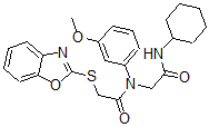 CAS#: 606098-49-1， 2-(2-Benzoxazolylthio)-N-[2-(Cyclohexylamino)-2-Oxoethyl]-N-(3-Methoxyphenyl)-Acetamide