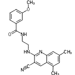 CAS#: 606101-83-1， N-{2-[(3-Cyano-5,7-dimethyl-2-quinolinyl)amino]ethyl}-3-methoxybenzamide