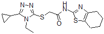 CAS#: 606111-13-1， 2-[(5-Cyclopropyl-4-Ethyl-4H-1,2,4-Triazol-3-Yl)Thio]-N-(4,5,6,7-Tetrahydro-2-Benzothiazolyl)-Acetamide