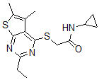CAS#: 606113-69-3， N-Cyclopropyl-2-[(2-Ethyl-5,6-Dimethylthieno[2,3-d]Pyrimidin-4-Yl)Thio]-Acetamide