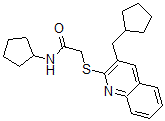 CAS#: 606113-78-4， N-Cyclopentyl-2-[[3-(Cyclopentylmethyl)-2-Quinolinyl]Thio]-Acetamide
