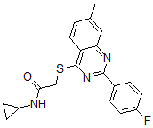 CAS#: 606132-73-4， N-Cyclopropyl-2-[[2-(4-Fluorophenyl)-7-Methyl-4-Quinazolinyl]Thio]-Acetamide