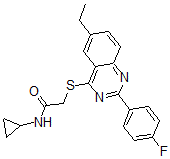 CAS#: 606132-79-0， N-Cyclopropyl-2-[[6-Ethyl-2-(4-Fluorophenyl)-4-Quinazolinyl]Thio]-Acetamide