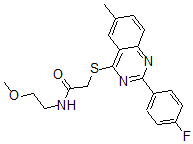CAS#: 606132-94-9， 2-[[2-(4-Fluorophenyl)-6-Methyl-4-Quinazolinyl]Thio]-N-(2-Methoxyethyl)-Acetamide