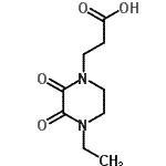 structure of CAS# 610311-91-6, 3-(4-Ethyl-2,3-dioxo-1-piperazinyl)propanoic acid;1-piperazinepropanoic acid, 4-ethyl-2,3-dioxo-;3-(4-ethyl-2,3-dioxopiperazin-1-yl)propanoic acid;MFCD09948786