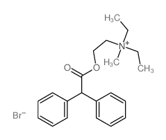 structure of CAS# 6113-04-8, (2-(Diphenylacetoxy)ethyl)diethylmethylammonium bromide;2-(2,2-Diphenylacetyl)Oxyethyl-Diethyl-Methyl-Ammonium Bromide;Diethyl-Methyl-[2-(1-Oxo-2,2-Diphenylethoxy)Ethyl]Ammonium Bromide;2-(2,2-Diphenylethanoyloxy)Ethyl-Diethyl-Methyl-Azanium Bromide