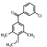 结构式 CAS# 61259-85-6, (3-氯苯基)(4-甲氧基-3,5-二甲基苯基)甲酮