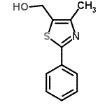 structure of CAS# 61291-91-6, (4-Methyl-2-Phenyl-1,3-Thiazol-5-Yl)Methanol;(4-methyl-2-phenyl-1,3-thiazol-5-yl)methan-1-ol;(4-methyl-2-phenylthiazol-5-yl)methanol;(4-Methyl-2-phenyl-thiazol-5-yl)-methanol