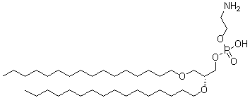 structure of CAS# 61423-61-8, Phosphoric Acid Mono(2-Aminoethyl) Mono[(2R)-2,3-Bis(Hexadecyloxy)Propyl] Ester;2-Aminoethyl [(2R)-2,3-Dicetyloxypropyl] Hydrogen Phosphate;Pe(O-16:0/O-16:0);2-Aminoethyl (R)-2,3-Bis(Hexadecyloxy)Propyl Hydrogen Phosphate