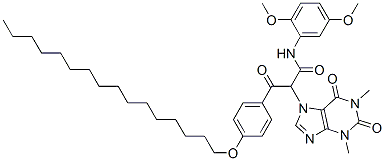 CAS#: 61526-72-5， N-(2,5-Dimethoxyphenyl)-alpha-[4-(Hexadecyloxy)Benzoyl]-1,2,3,6-Tetrahydro-1,3-Dimethyl-2,6-Dioxo-7H-Purine-7-Acetamide