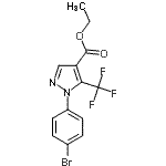 structure of CAS# 618070-60-3, Ethyl 1-(4-bromophenyl)-5-(trifluoromethyl)-1H-pyrazole-4-carboxylate;1H-pyrazole-4-carboxylate;Ethyl 1-(4-Bromo-phenyl)-5-trifluoromethyl-;Ethyl 1-(<wbr>4-Bromo-p<wbr>henyl)-5-<wbr>trifluoro<wbr>methyl-1H<wbr>-pyrazole<wbr>-4-carbox<wbr>ylate