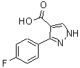 结构式 CAS# 618383-44-1, 3-(4-氟苯基)-1H-吡唑-4-羧酸