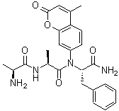 结构式 CAS# 62037-41-6, 丙氨酰丙氨酰-N-(4-甲基-2-氧代-2H-苯并吡喃-7-基)苯丙氨酰胺