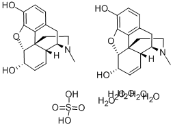 结构式 CAS# 6211-15-0, 吗啡半[硫酸盐五水合物]