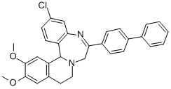 CAS#: 62206-10-4， 6-(4-Biphenylyl)-3-Chloro-12,13-Dimethoxy-9,10-Dihydro-7H-Isoquino(2,1-d)(1,4)Benzodiazepine