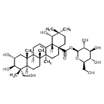 structure of CAS# 62319-70-4, 1-O-[(2alpha,3beta,19alpha)-2,3,19,23-Tetrahydroxy-28-Oxoolean-12-En-28-Yl]-beta-D-Glucopyranose