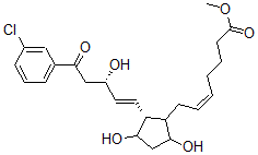 CAS#: 62429-47-4， (Z)-7-[(1R)-2beta-[(E,S)-5-(3-Chlorophenyl)-3-Hydroxy-5-Oxo-1-Pentenyl]-3alpha,5alpha-Dihydroxycyclopentan-1alpha-Yl]-5-Heptenoic Acid Methyl Ester
