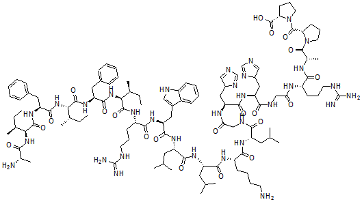 CAS#: 624735-23-5， L-Alanyl-L-Isoleucyl-L-Phenylalanyl-L-Isoleucyl-L-Phenylalanyl-L-Isoleucyl-L-Arginyl-L-Tryptophyl-L-Leucyl-L-Leucyl-L-Lysyl-L-Leucylglycyl-L-Histidyl-L-Histidylglycyl-L-Arginyl-L-Alanyl-L-Prolyl-L-Proline