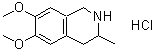 structure of CAS# 6266-97-3, 6,7-Dimethoxy-3-Methyl-1,2,3,4-Tetrahydroisoquinoline Hydrochloride;1,2,3,4-Tetrahydro-6,7-Dimethoxy-3-Methylisoquinoline Hydrochloride;Isoquinoline, 1,2,3,4-Tetrahydro-6,7-Dimethoxy-3-Methyl-, Hydrochloride;Nsc 36661