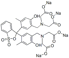 CAS#: 62698-59-3， N,N-((1,1-Dioxido-3H-2,1-benzoxathiol-3-ylidene)bis((6-hydroxy-4-methyl-3,1-phenylene)methylene))bis(N-(carboxymethyl)-Glycine tetrasodium salt