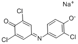 structure of CAS# 6273-47-8, 2,3',6-Trichloroindophenol Sodium Salt;4-[(3-Chloro-4-Sodiooxyphenyl)Imino]-2,6-Dichloro-2,5-Cyclohexadien-1-One;2,6-Dichloro-4-[(3-Chloro-4-Sodiooxyphenyl)Imino]-2,5-Cyclohexadien-1-One;2,6-DICHLOROPHENOLINDO-2'-CHLOROPHENOL SODIUM SALT