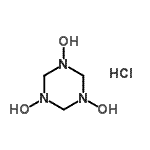structure of CAS# 6286-29-9, 1,3,5-Triazinane-1,3,5-Triol Hydrochloride (1:1);1,3,5-triazaperhydroine-1,3,5-triol, chloride;Formaldehyde oxime trimer hydrochloride;FORMALDOXIME HYDROCHLORIDE