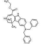 CAS#: 629662-61-9， Ethyl 9-(dibenzylamino)-1,1-dimethyl-1,2,3,6-tetrahydroazepino[4,5-b]indole-5-carboxylate