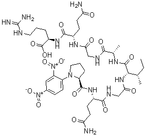 CAS#: 63014-08-4， N2-[N2-[N-[N-[N-[N-[N2-[1-(2,4-Dinitrophenyl)-L-Prolyl]-L-Glutaminyl]Glycyl]-L-Isoleucyl]-L-Alanyl]Glycyl]-L-Glutaminyl]-D-Arginine